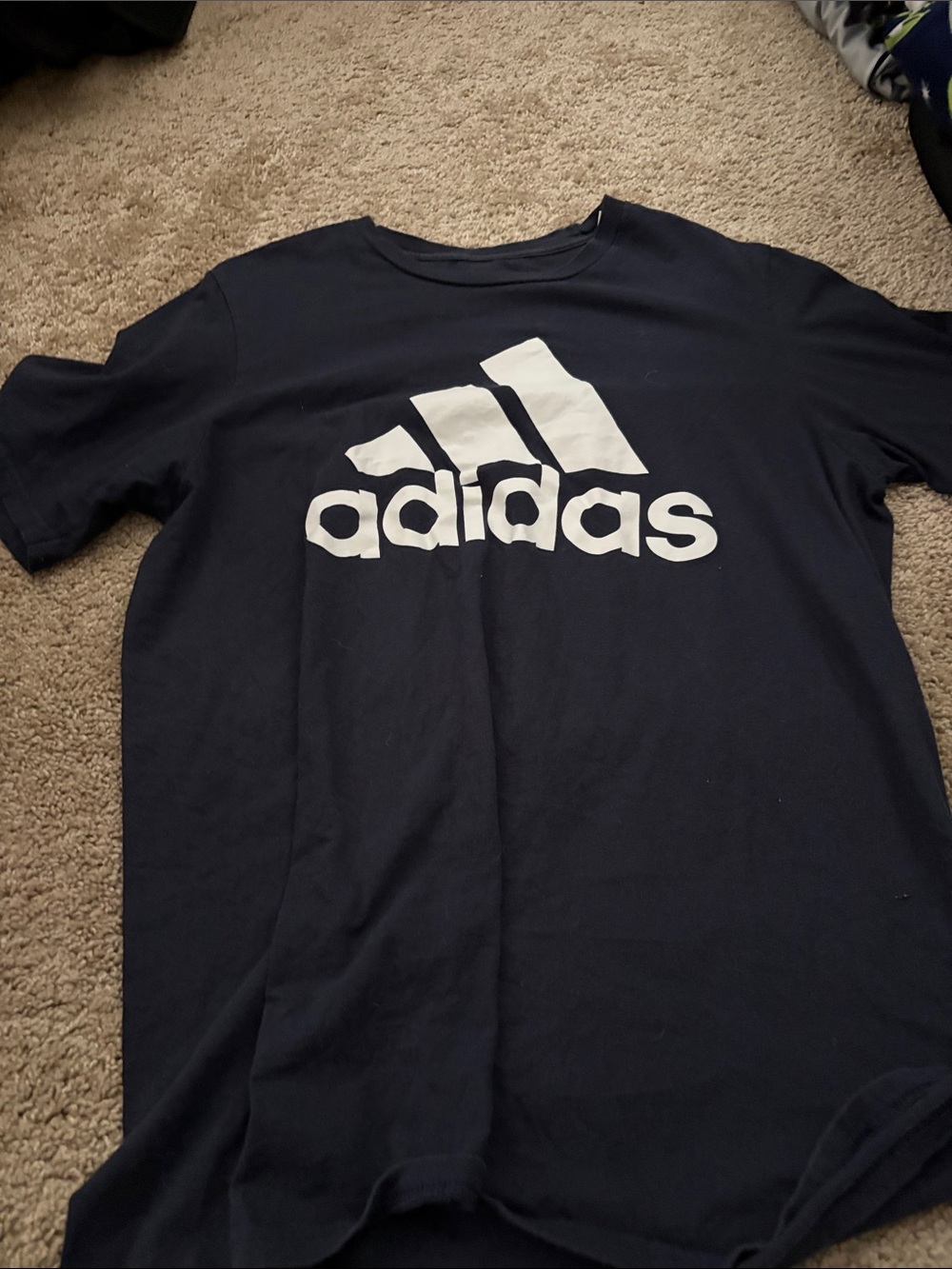 adidas Navy Tee with White Logo